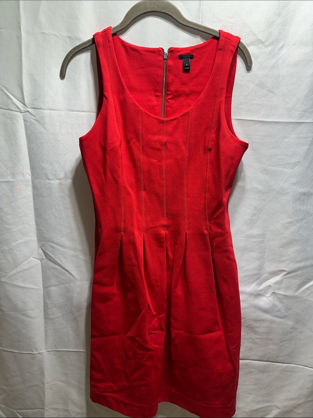 J. Crew Red Sleeveless Ponte Sheath Dress